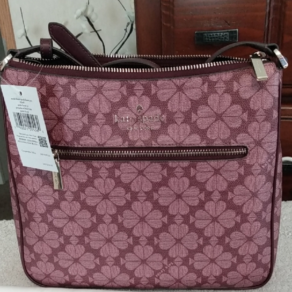 Kate Spade Burgundy Floral Crossbody Bag....New with tag
